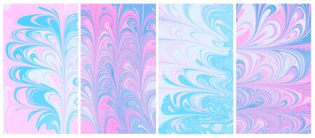 Art Abstract painting color blots background. Ebru Marble pattern paper texture. Collection.の写真素材