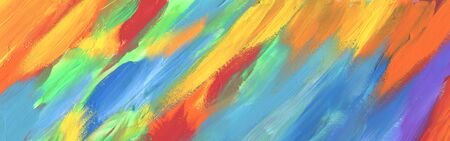 Abstract smear Brush stroke acrylic and watercolor painting.  Color texture background. Horizontal long poster, greeting cards, web site, banner, invitation.の写真素材