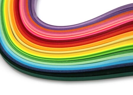 Abstract color rainbow strip  on whiteの写真素材