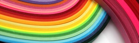 Abstract color wave rainbow strip on whiteの写真素材