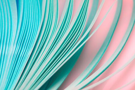 Abstract blue, pink tone color wave curl stripの写真素材