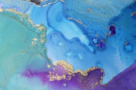 Acrylic, watercolor,  ink colors blots. Abstract background. Marble texture.の写真素材