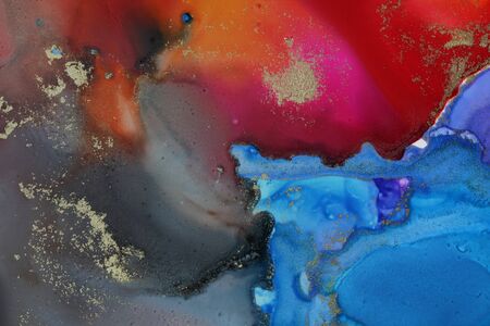 Acrylic, watercolor,  ink colors blots. Abstract background. Marble texture.の写真素材