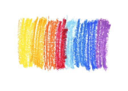 Oil pastel gradient stroke texture on whiteの写真素材