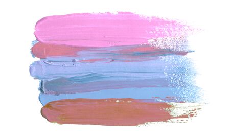 Pink  and blue Abstract acrylic and watercolor smear brush stroke paintingの写真素材