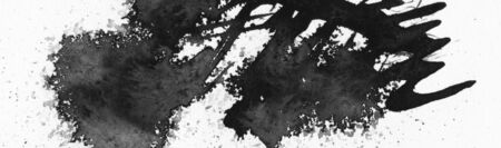 Black and white watercolor ink blot.の写真素材