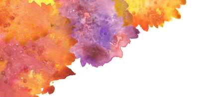Abstract watercolor circle blot painted background. Texture paper. Isolated. の写真素材