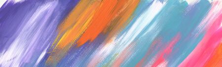 Abstract smear brush stroke acrylic and watercolor painting.  Color texture background. Horizontal long poster, greeting cards, web site, banner, invitation.の写真素材