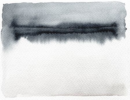 Abstract black and white watercolor and ink blot painted background. Paper texture. Isolated.の写真素材