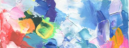 Abstract acrylic and watercolor painting. Canvas texture background. Horizontal long  posters, greeting cards, web site, banner, invitation, party, festival.の写真素材