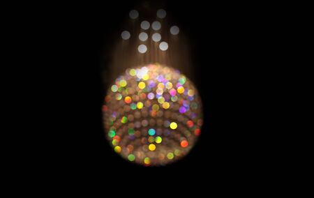 Abstract de-focus soft blinking sphere on black. Background for posters; greeting cards; web site; banner; invitation.の写真素材