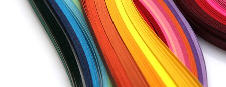 Abstract color wave rainbow strip paper background. Template for prints, posters, cards.  の写真素材