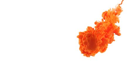 Abstract smoke white background.  Acrylic red colors in water. Ink blot. Horizontal long poster, greeting cards, web site, banner, invitationの写真素材