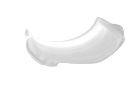 Abstract acrylic white color smear brush stroke. Isolated on white background.の写真素材