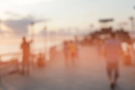 Soft focus evening Abstract tropical seafront light blur blinkingの写真素材