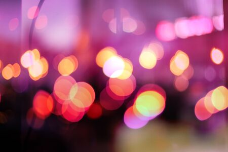 Abstract city violet light blur blinkingの写真素材