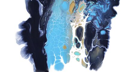 Marble texture. Acrylic blue colors blots. Abstract background. の写真素材