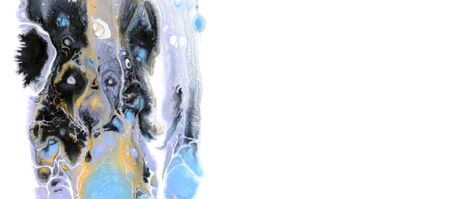 Marble texture. Acrylic colors blots. Abstract background. Horizontal long poster, greeting cards, web site, banner, invitation.の写真素材