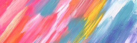 Abstract smear brush stroke acrylic and watercolor painting.  Color texture background. Horizontal long poster, greeting cards, web site, banner, invitation.の写真素材