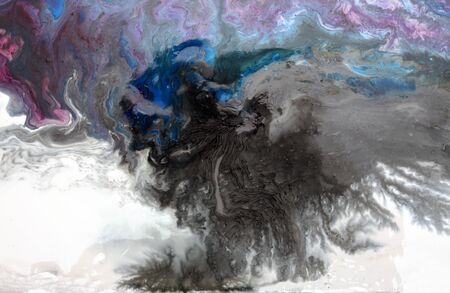 Abstract acrylic  blot painting. Color horizontal texture background.の写真素材