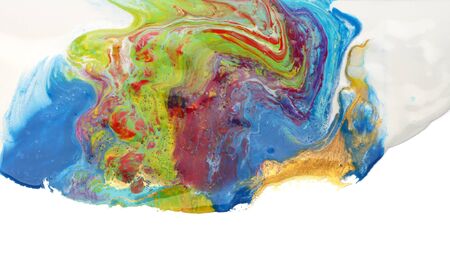 Abstract acrylic and watercolor flow blot painting. Saturated Color horizontal texture background.の写真素材