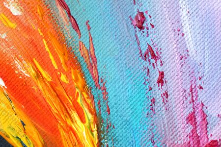 Abstract acrylic and watercolor smear blot painting. Color horizontal texture background.の写真素材