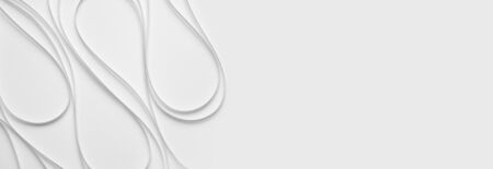 Abstract  white color strip wave paper horizontal background.の写真素材