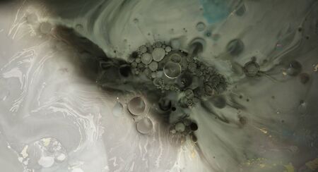 Macro Abstract marble texture horizontal background. Acrylic color in water and oil.の写真素材