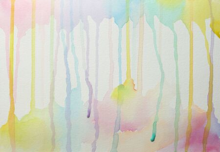 Abstract watercolor and acrylic flow blot rainbow painting. Color canvas texture background.の写真素材