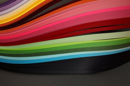 Rainbow color strip wave paper.の写真素材