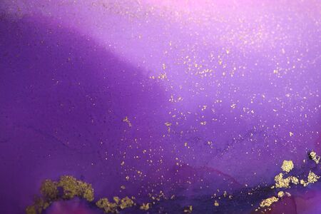 Violet colors with gold glitterの写真素材