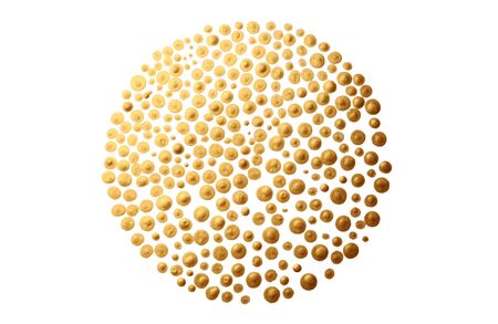 Gold (bronze) dots circle. Art Abstract  texture background.の写真素材