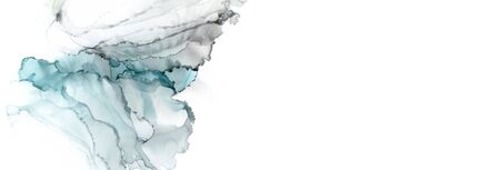 Art Abstract smoke painting blots background. Alcohol ink colors. Marble horizontal texture.  の写真素材