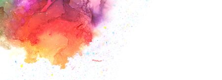 Art Abstract smoke painting blots background. Alcohol ink colors. Marble horizontal texture.の写真素材