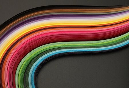 Rainbow color strip wave paper.の写真素材