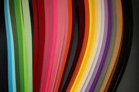 Rainbow color strip wave paper.の写真素材