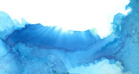 Art Abstract smoke painting blots background. Alcohol ink colors. Marble horizontal texture.の写真素材