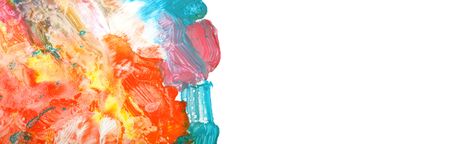 Art Abstract acrylic and watercolor painting. Color texture horizontal  background.の写真素材