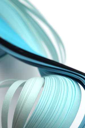 Abstract blue (turquoise) color strip wave paper vertical background.