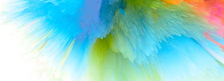 Digital Illustration. Black and white Color blot splash. Abstract long horizontal background.
