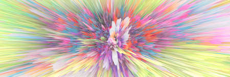 Digital Illustration. Color rainbow splash. Abstract horizontal background.の写真素材