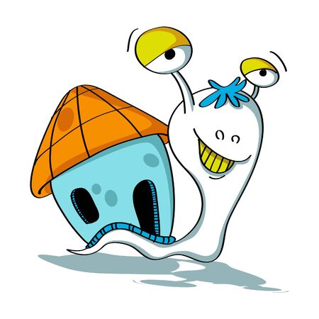 snail cartoon illustrationのイラスト素材