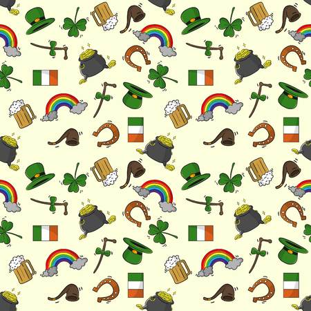 doodle pattern st patrick day vector, irish element designの写真素材