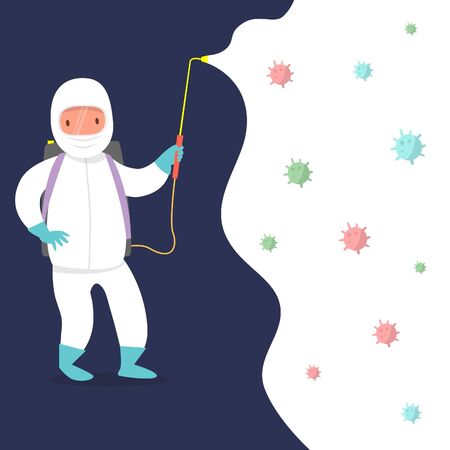 virus disinfection cartoon illustrationのイラスト素材