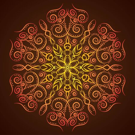 Orange lace ornamentのイラスト素材