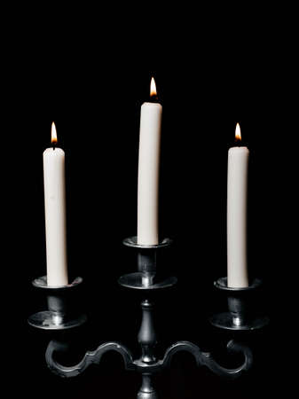 Abstract candle design on black background, beautiful 3D photo for design or interiorの写真素材