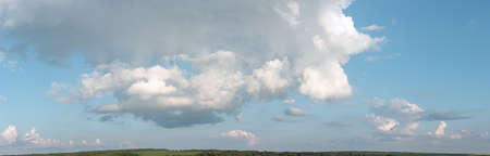 blue sky with clouds closeupの写真素材