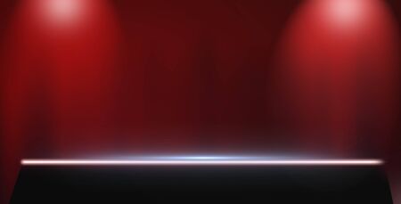 red abstract background stand and lightingの写真素材
