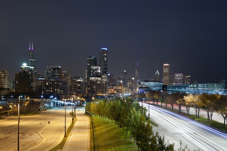 Chicago at night