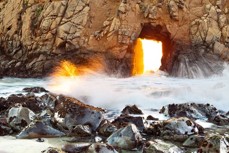 Pacific coast, Pfeiffer Beach.の写真素材